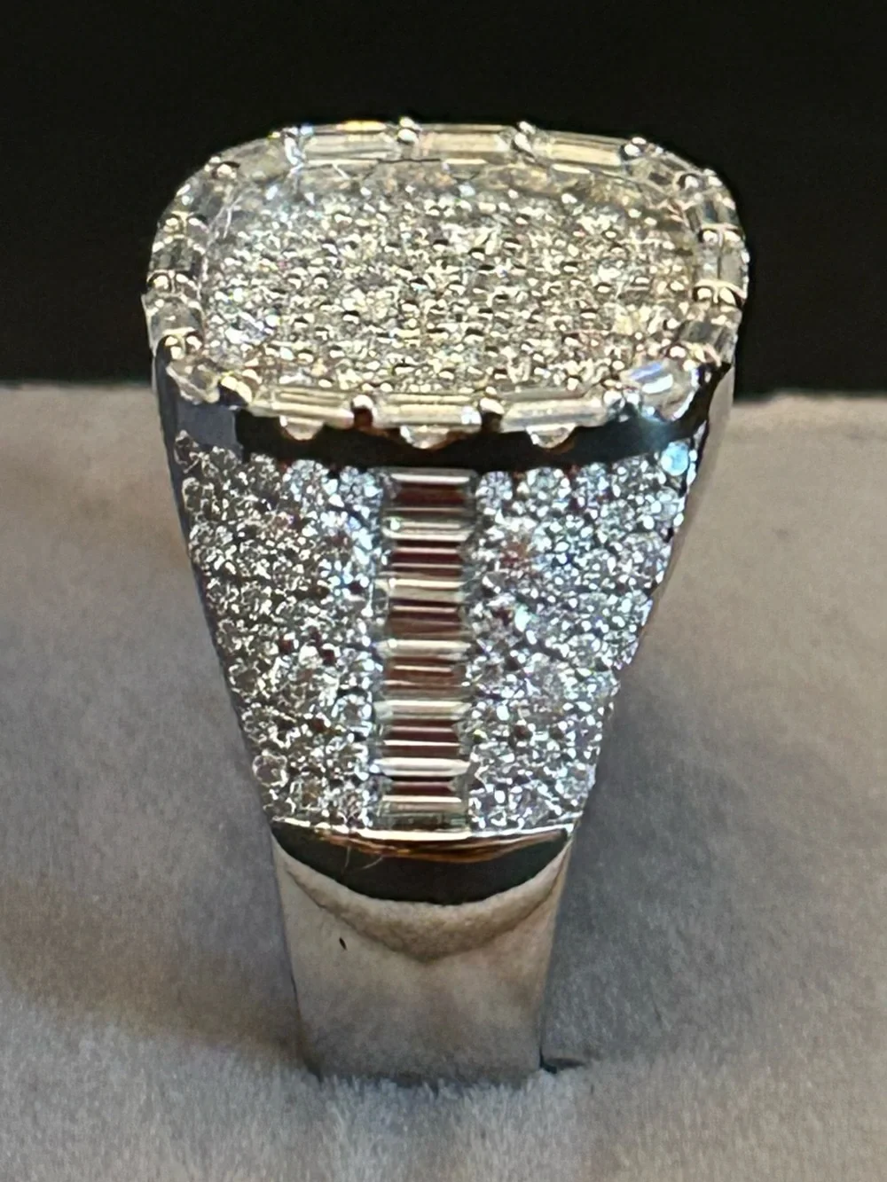 5.00CTW Moissanite Iced Out Men’s Ring 11.55Grams 925 Sterling Silver Size 12